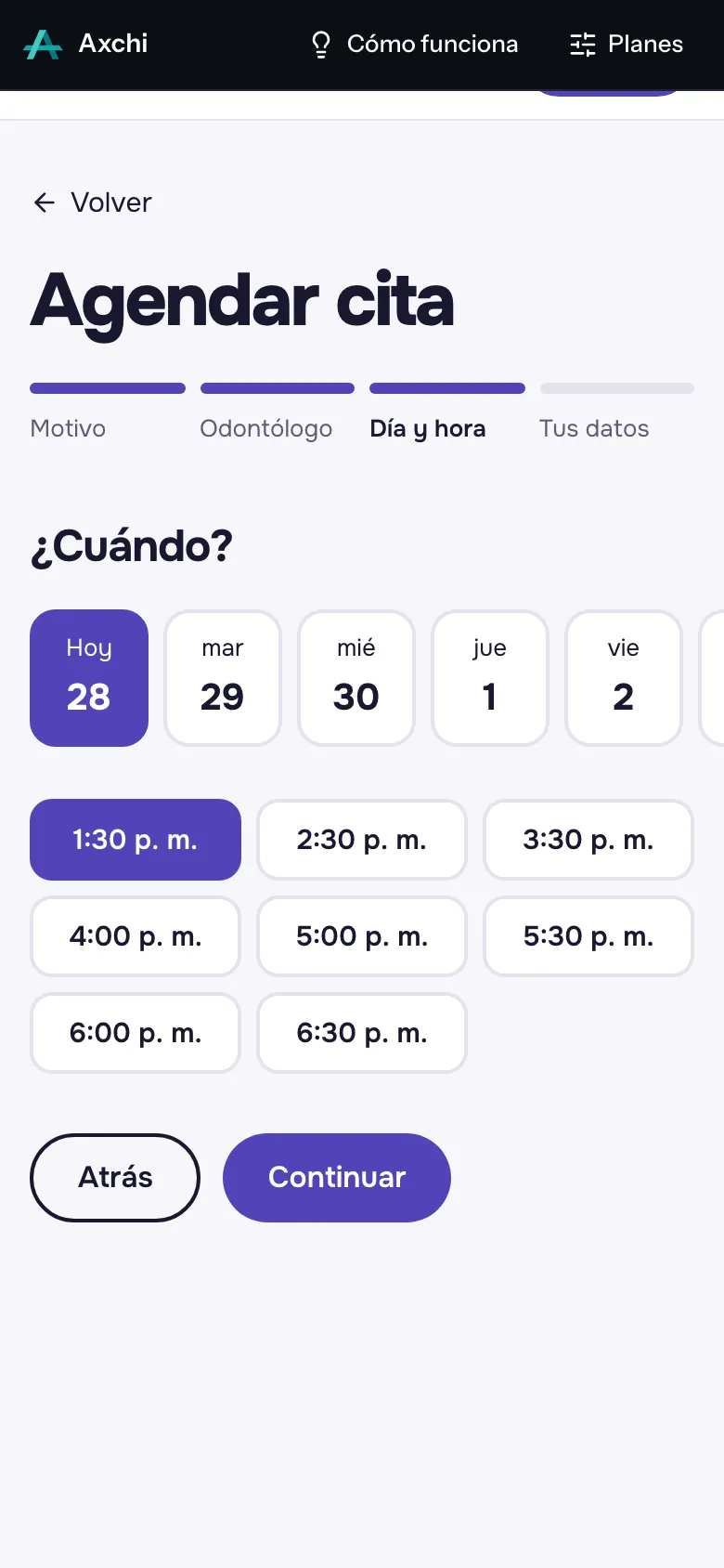 Agendar cita en el celular