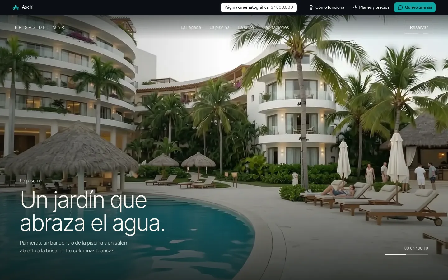 Segunda escena: el jardín y la piscina